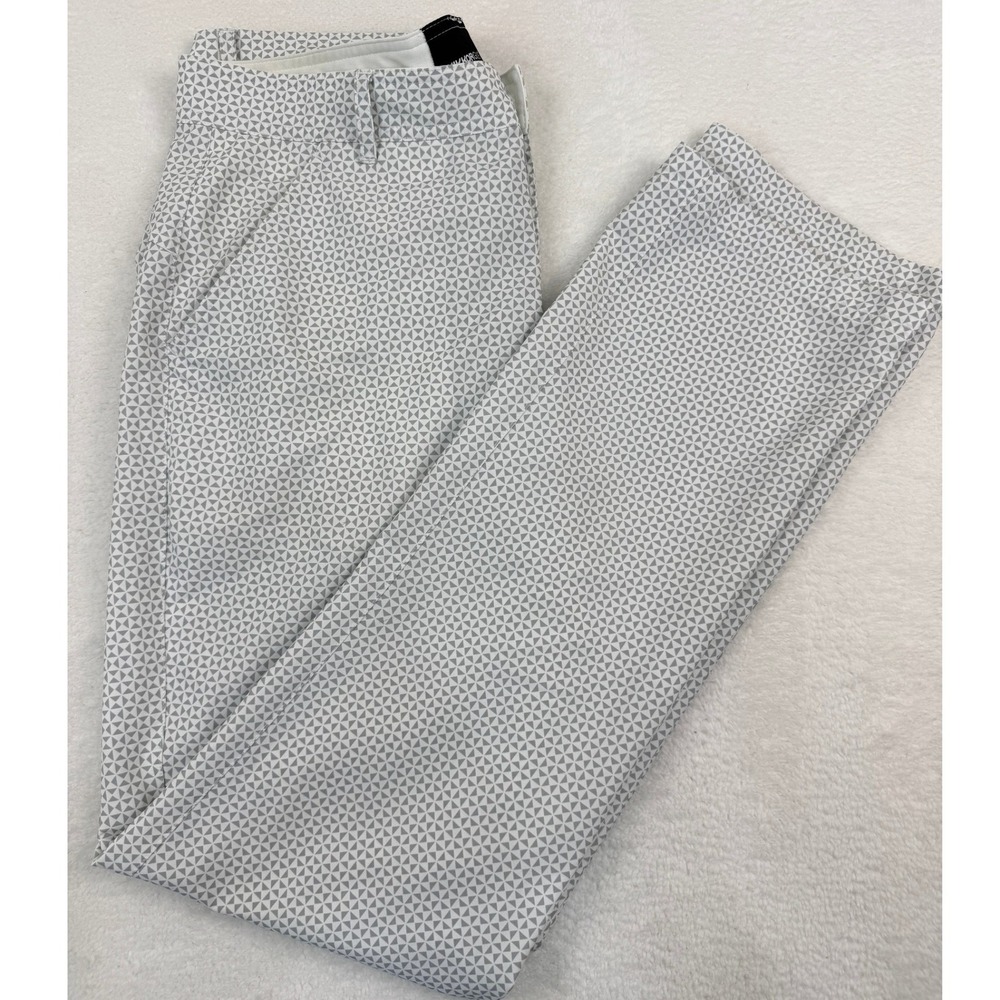 Kikkor‎ Golf Pants Mens Size 34 (36x33) White Gray Geometric Print Performance